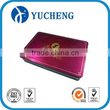 hangzhou rectangular shape custom printing metal tin box