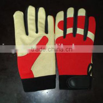 Pig Grain Leather Palm Mechanic Work Glove-7303