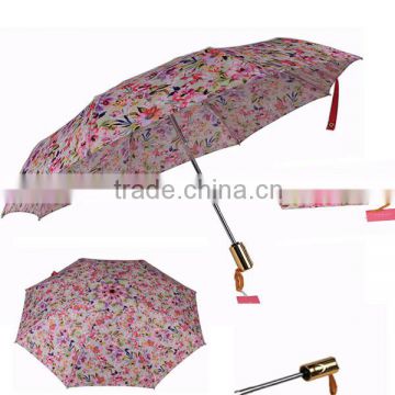 Auto open folding umbrella digital flower print umbrella