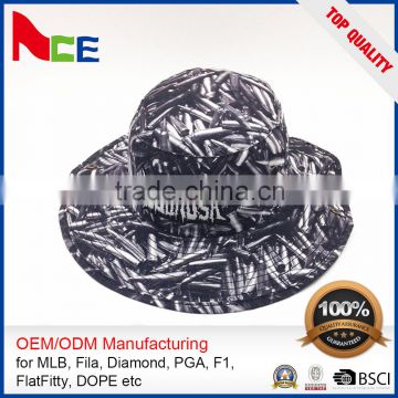 Promotional Printed Custom Made Short Brim Bucket Cap And Hat