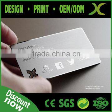 Metal steel card/ Shiny metal card/ Business card in metal material