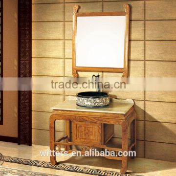 WTS-8511 40'' discount customize Chinese style counter wash basin wooden cabinet