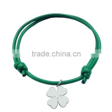 New fashion wax cotton rope scalable bracelet with a snowflake pendant
