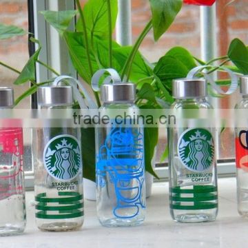 Fancy customized glass drinking bottles