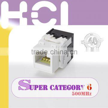 Network Solution RJ45 Super Cat6 UL 180 Degree Unshielded UTP Modular Keystone Jack