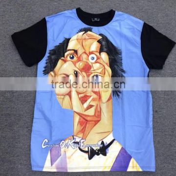 2014 new style cartoon heads printing 3D t shirt made in china