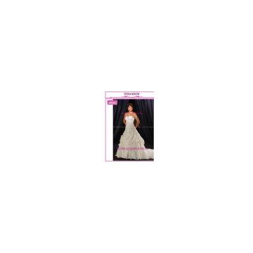 Strapless Satin Gathered Wedding Gown (AS5722)