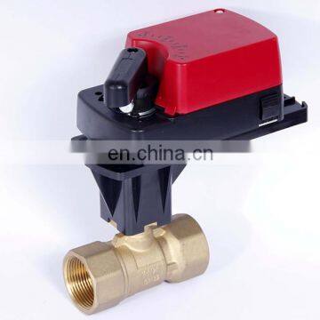 2 way brass G1" DN25 4-20ma 6Nm proportional control ball valve for central air-conditioning, AC100-240V