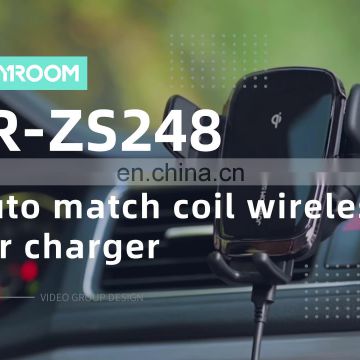 JOYROOM ZS248 15W Phone Quick Charging Car Mount Wireless Charger for iPhone for Samsung