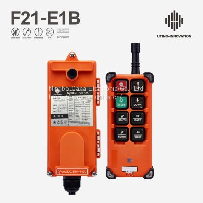 Universal F21-E1B Industrial Radio Wireless Remote Control 8 Channel Singles Buttons UTING for Overhead Crane 18-65V 65-440V AC DC