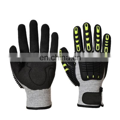 Anti Cut Level 5 AntiVibration Heavy Duty Work tpr Mechanic Gloves Oil Gloves