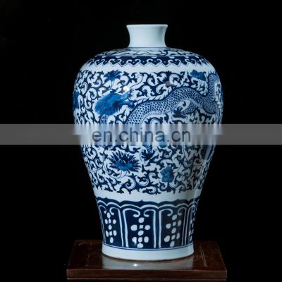 Retail Antique Qing Chinese Tall 55cm HANDPAINTED Blue And White Porcelain Vases