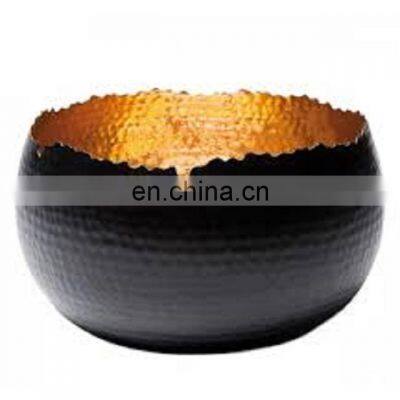 black & inside copper tea light bowl