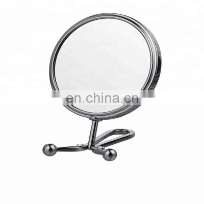 Makeup Mirror Metal Chrome Mirror Plated Cosmetic Stable Standing Base Bathroom Table Mirror