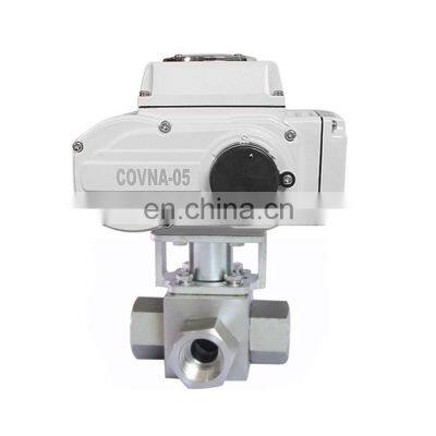 1/2 inch DN15 12V High Pressure 3 Way T Type L Type Stainless Steel Electric Motorized Electric Ball Valve