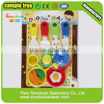 3D cooker shaped erasers puzzle rubber stationery