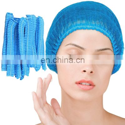 Sleeping Head Cover Disposable Bouffant Caps 100 Pcs 21inches Hair Net Elastic Dust Cap for Food Service