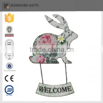 hot sell unique metal bunny hanging easter ornament