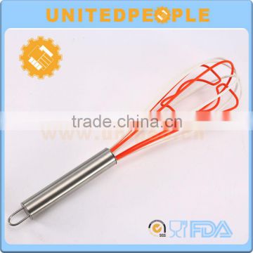 Rose Shape Stainless Steel Handle Manual Silicone Eggbeater
