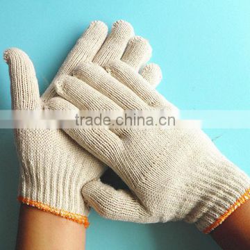 7 gauge,10gauge high quality good knitted bleached white cotton gloves
