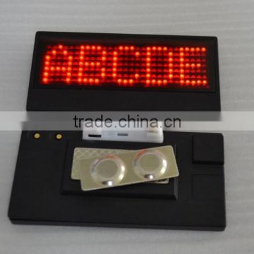 english led badge,high brightness,can chage message though computer system