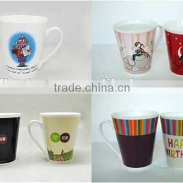 Birthday black color magic changing ceramic mug for promotion