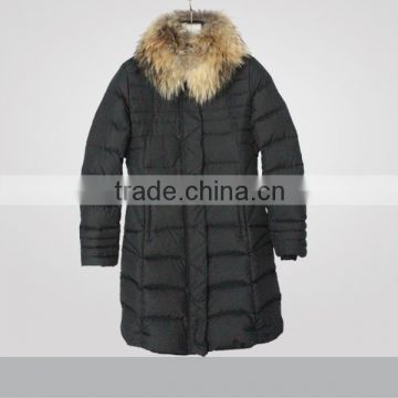 Classic Ladies Long Jacket with fur collar