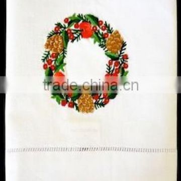 Hand embroidered hand towel-design 22