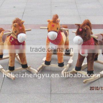 beautiful plush wooden toy horses