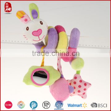 2016 new products plush bunny frog custom baby bed hanging toys