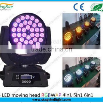 Quiet 36x10w rgbw 4in1 led zoom moving head light 36 x 10 watt for stage disco