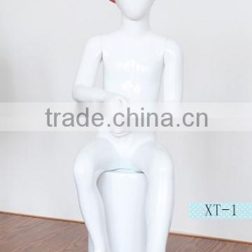 Full-body fashion sitting egg head child mannequin XT-1