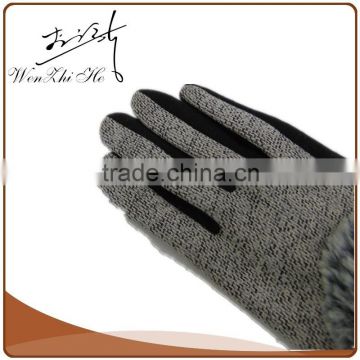 2016 Fashion Style White Cotton Glove With Fur