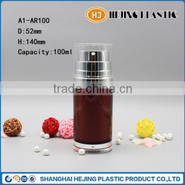 100ml AS red color airless pump bottle with high quality