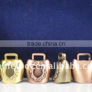 1.2''mini metal cow bell A4-C07 with logo printed and keyring leather strap as souvenirs (E251)