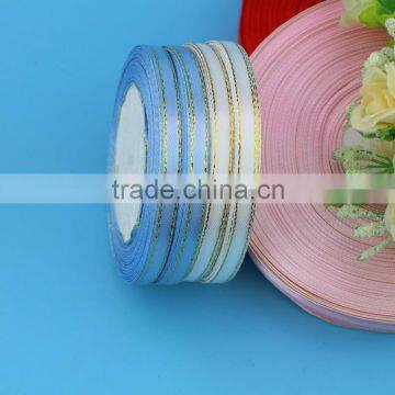 wholesale halloween golden edges wired satin ribbons for gift decoration