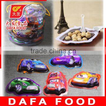 colored car shape chocolate with biscuit