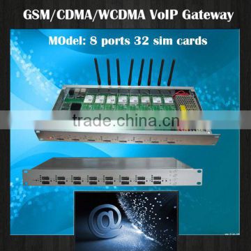 Hot voip product!8 channels 32 sim cards gsm/cdma/wcdma gateway,Teles gateway