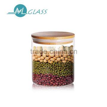 borosilicate glass jars with wooden lid