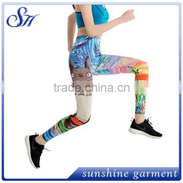 KX018 Polyester Women's Novelty Leggings with Cute Fat Cat 2017