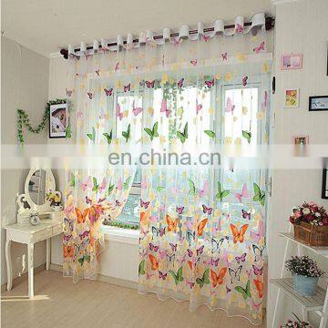 Fancy burnout butterfly 100% polyester organza curtain