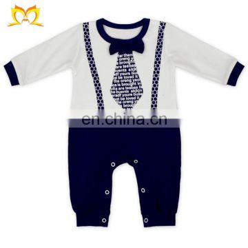 Gentleman Baby Cotton Romper Set Boys Bodysuit Clothes Wholesale Newborn Boy Romper
