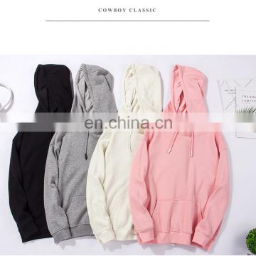 Autumn and winter women&men's pullover solid color wholesale with patch pocket long-sleeve hoodie