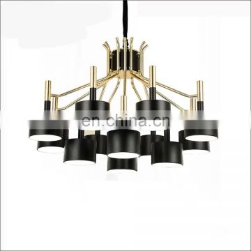 Modern home decor black metal lamp chandeliers pendant lights for hotel
