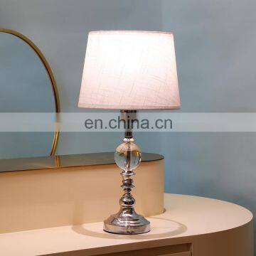 Nordic modern crystal lamp custom luxury office cheap unique nightstand lamp for reading