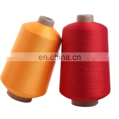 cone dye 75 denier polyester dty yarn SD for woven label