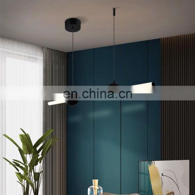 HUAYI Modern Simple Style Bedroom Indoor Decoration Acrylic Aluminum LED Hanging Pendant Light