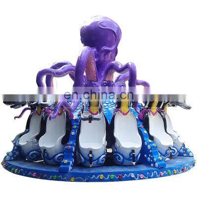 Theme park animal kids rides rotate mini octopus for sale