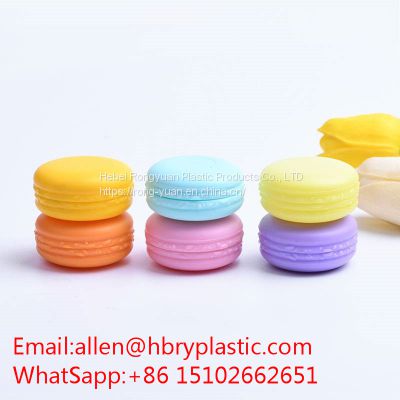 Colorful Macaron Shape 5g 10g Plastic Cosmetic Cream Jar Lip Balm Container Jar