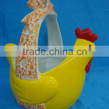 New Ceramic chicken shaped basket